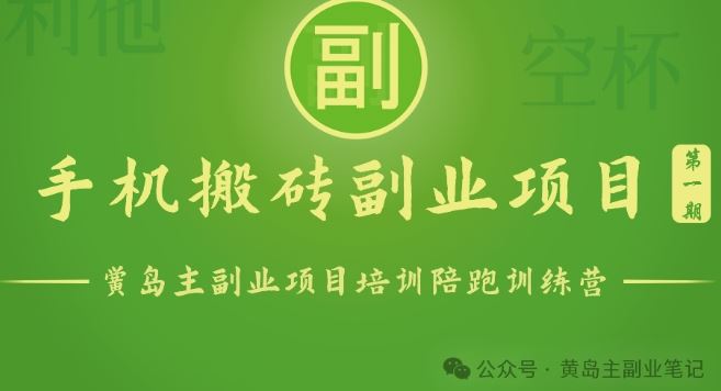 手机搬砖小副业项目训练营1.0，实测1小时收益50+，一部手机轻松日入100+-宇文网创