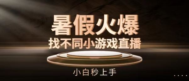 暑假火爆找不同小游戏直播间，小白秒上手【揭秘】-宇文网创