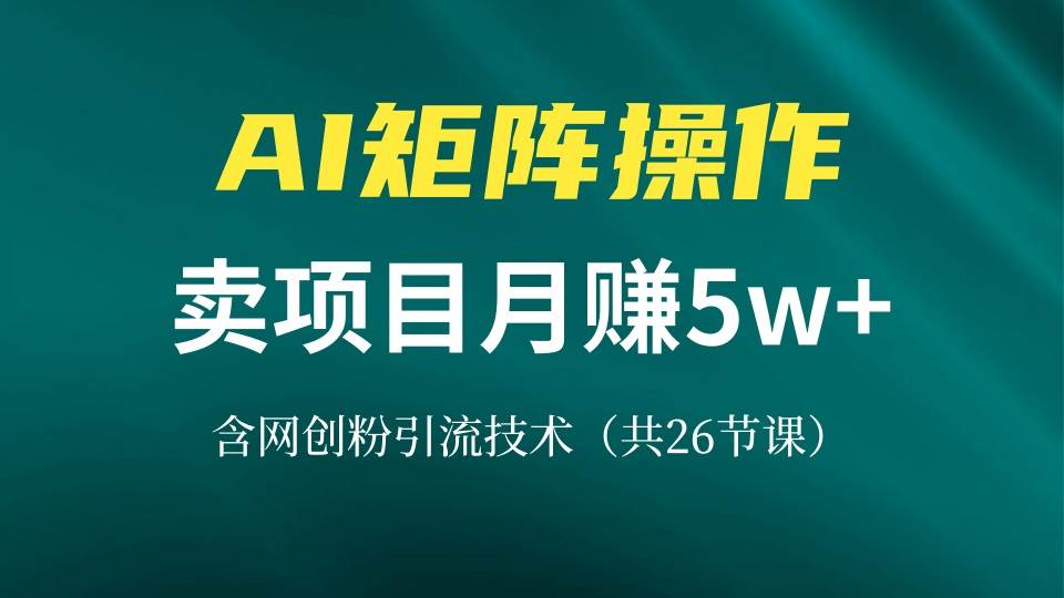 网创IP打造课，借助AI卖项目月赚5万+，含引流技术-宇文网创