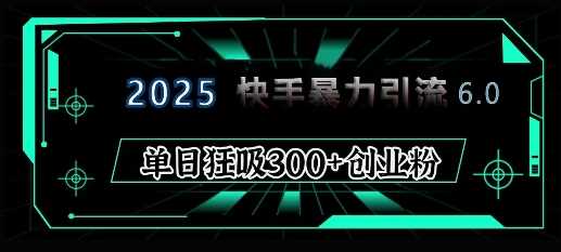 2025年快手6.0保姆级教程震撼来袭，单日狂吸300+精准创业粉-宇文网创