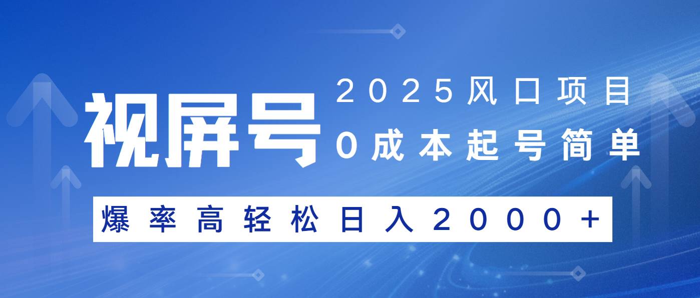 2025风口项目，视频号带货，起号简单，爆率高轻松日入2000+-宇文网创