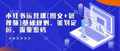 小红书运营课(图文+短视频)基础规则、策划定位、流量密码-宇文网创