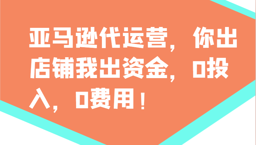 亚马逊代运营，你出店铺我出资金，0投入，0费用，无责任每天300分红，赢亏我承担-宇文网创
