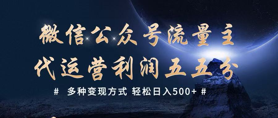 公众号流量主代运营  多种变现方式 轻松日入500+-宇文网创