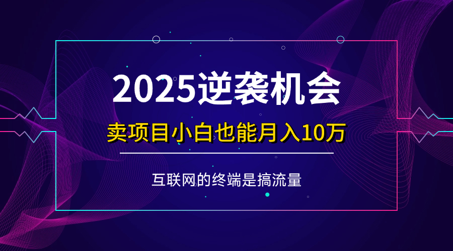 项目标题：2025逆袭机会，卖项目小白也能轻松月入10万+-宇文网创