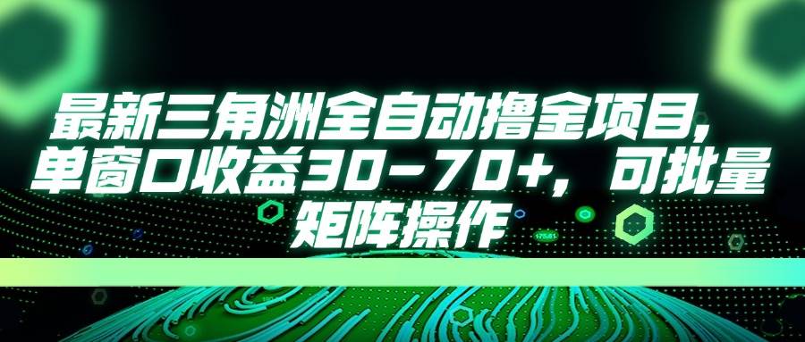 最新三角洲全自动撸金项目，单窗口收益30-70+，可批量矩阵操作-宇文网创