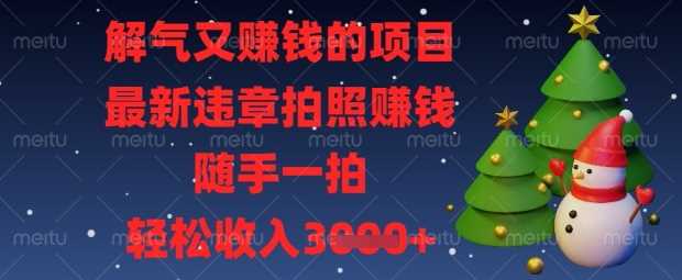 解气又挣钱的项目，最新违章拍照挣钱，随手一拍，轻松收入数张【揭秘】-宇文网创