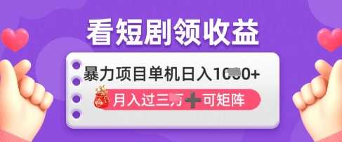 2025年4月最新看短剧领收益，单机日收入1k【揭秘】-宇文网创