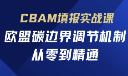 CBAM填报实战课，欧盟碳边界调节机制，从零到精通-宇文网创