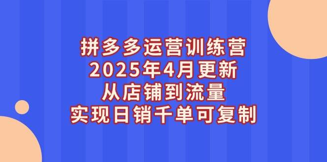拼多多运营训练营2025年4月更新，从店铺到流量，实现日销千单可复制-宇文网创