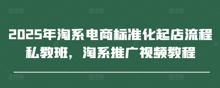 2025年淘系电商标准化起店流程私教班，淘系推广视频教程-宇文网创
