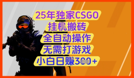 25年独家CSGO挂G搬砖，全自动操作，无需打游戏，小白日入3张+【揭秘】-宇文网创