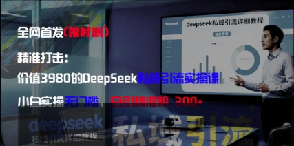 精准打击：价值3980的DeepSeek私域引流实操课，小白实操无门槛，日引精准粉300+-宇文网创