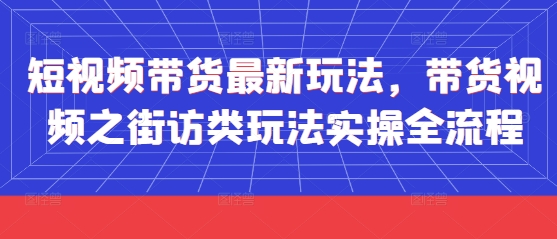 短视频带货最新玩法，带货视频之街访类玩法实操全流程-宇文网创
