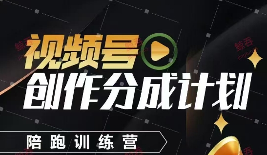 视频号创作分成计划陪跑训练营，手把手教会你如何制作视频，细水长流型项目-宇文网创