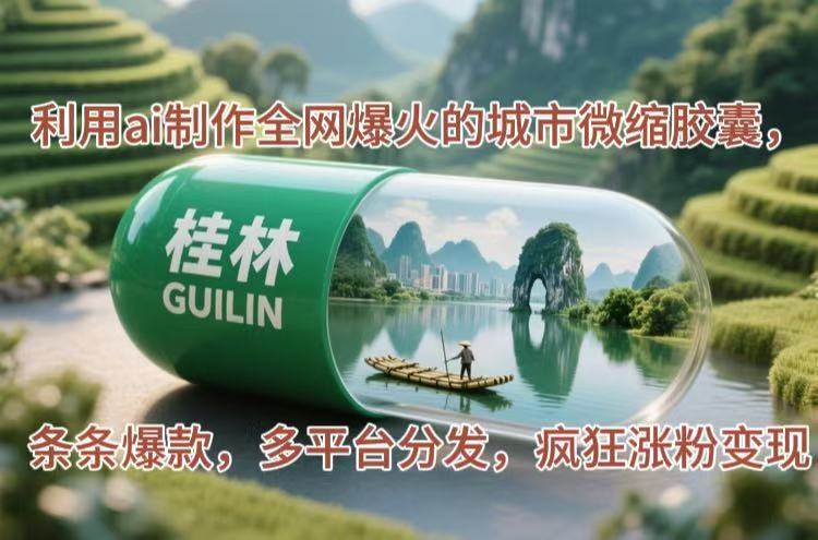 利用ai制作全网爆火的城市微缩胶囊，条条爆款，多平台分发，疯狂涨粉变现-宇文网创
