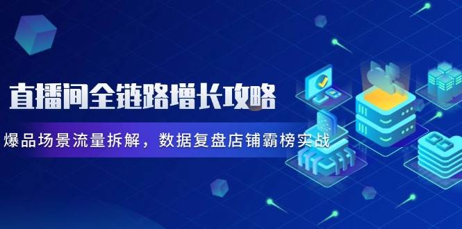 直播间全链路增长攻略，爆品场景流量拆解，数据复盘店铺霸榜实战-宇文网创