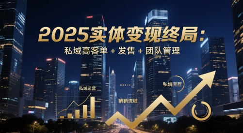 2025实体变现终局：私域高客单+发售+团队管理-宇文网创