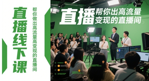 直播线下课，帮你做出高流量高变现的直播间-宇文网创