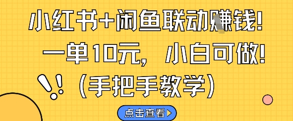 小红书+闲鱼联动挣钱，一单10元，小白可做-宇文网创