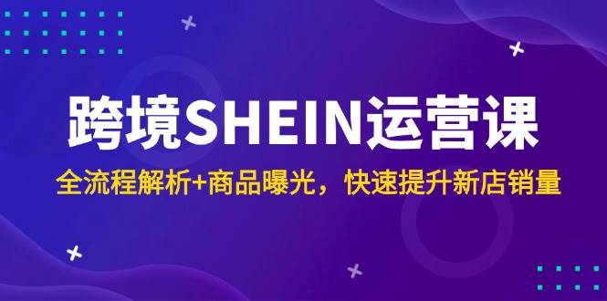 跨境SHEIN运营课，全流程解析+商品曝光，快速提升新店销量-宇文网创
