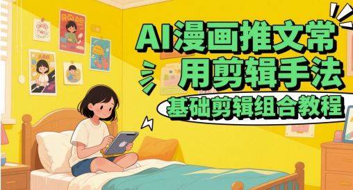 AI漫画推文常用剪辑手法，基础剪辑组合教程-宇文网创