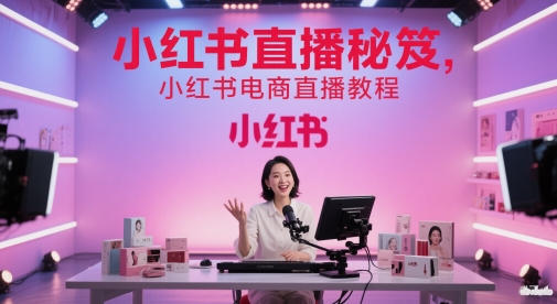 小红书直播秘笈，小红书电商直播教程-宇文网创