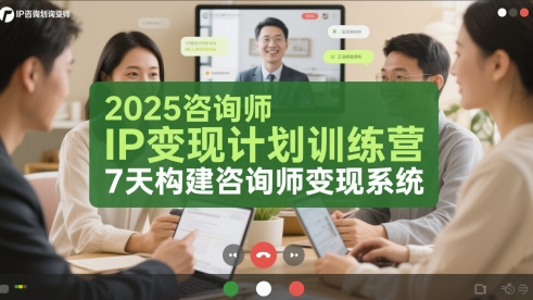 2025咨询师IP变现计划训练营，7天构建咨询师变现系统-宇文网创