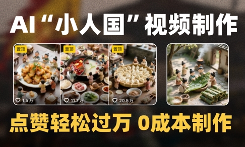 爆款1000W+播放微缩景观迷你小人国AI视频0成本制作全流程教学-宇文网创