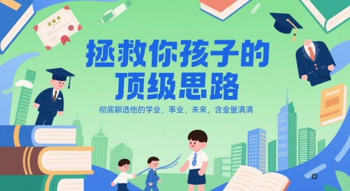 付费文章：拯救你孩子的顶级思路，彻底聊透他的学业、事业、未来，含金量满满-宇文网创