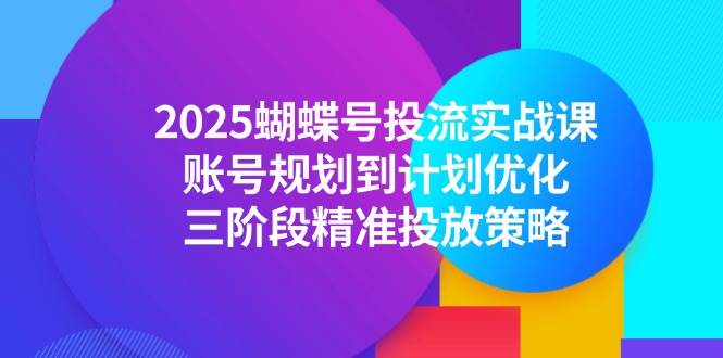 2025蝴蝶号投流实战课，账号规划到计划优化，三阶段精准投放策略-宇文网创