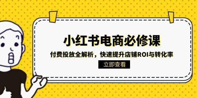 小红书电商必修课：付费投放全解析，快速提升店铺ROI与转化率-宇文网创