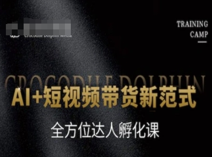AI+短视频带货新范式，全方位达人孵化课-宇文网创