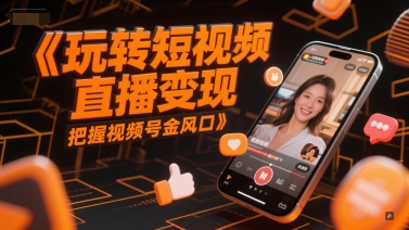 玩转短视频直播变现，把握视频号金风口-宇文网创