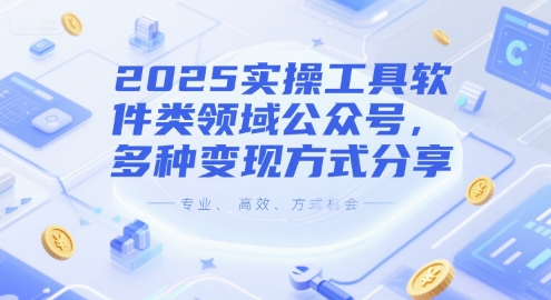 2025实操工具软件类领域公众号，多种变现方式分享-宇文网创