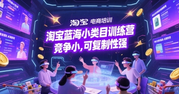 淘宝蓝海小类目训练营， 竞争小，可复制性强-宇文网创