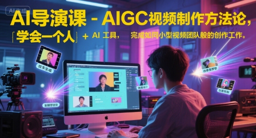 AI导演课-AIGC视频制作方法论，学会一个人+AI工具，完成如同小型视频团队般的创作工作，实现导演梦-宇文网创