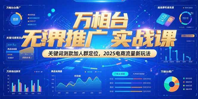 万相台无界推广实战课，关键词测款加人群定位，2025电商流量新玩法-宇文网创