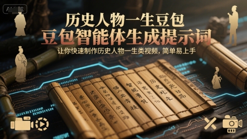 历史人物一生豆包智能体生成提示词，让你快速制作历史人物一生类视频，简单易上手-宇文网创