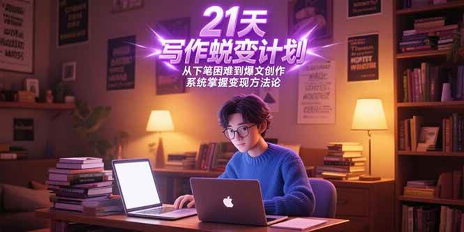 21天写作蜕变计划，从下笔困难到爆文创作，系统掌握变现方法论-宇文网创