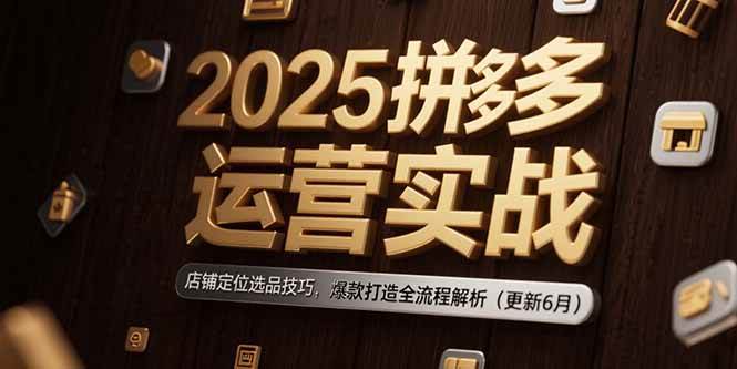 2025拼多多运营实战：店铺定位选品技巧，爆款打造全流程解析-宇文网创