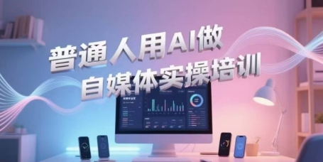 普通人用AI做自媒体实操培训，普通人一个人用ai做自媒体，视频制作、短视频引流、直播带货，轻松入门-宇文网创