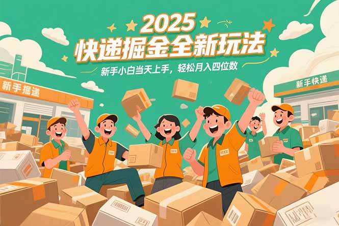2025快递掘金全新玩法，新手小白当天上手，轻松月入四位数！-宇文网创