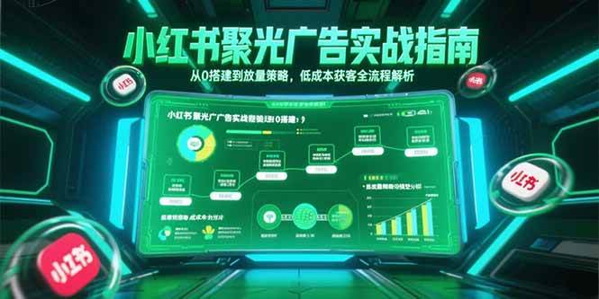 小红书聚光广告实战指南，从0搭建到放量策略，低成本获客全流程解析-宇文网创