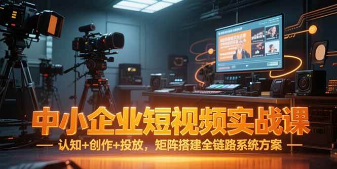 中小企业短视频实战课，认知+创作+投放，矩阵搭建全链路系统方案-宇文网创