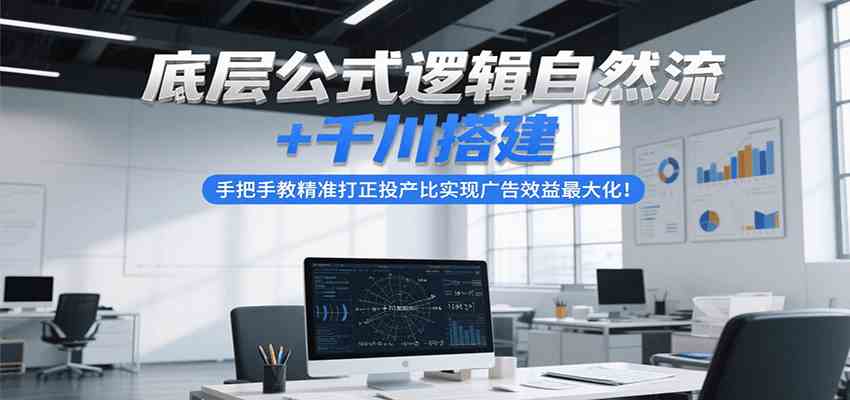 底层公式逻辑自然流+千川搭建，手把手教精准打正投产比实现广告效益最大化！-宇文网创