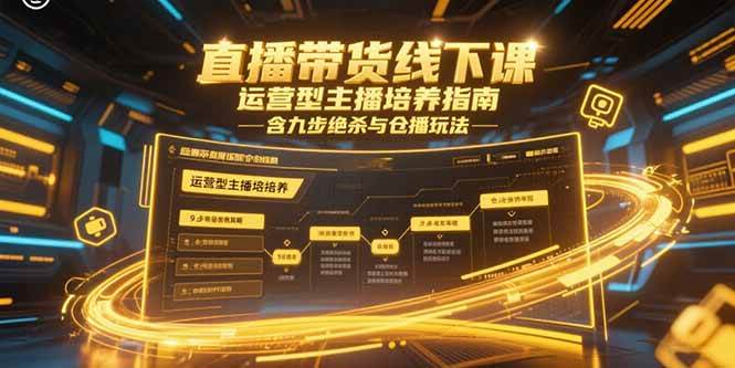 直播带货线下课，运营型主播培养指南，含九步绝杀与仓播玩法-宇文网创