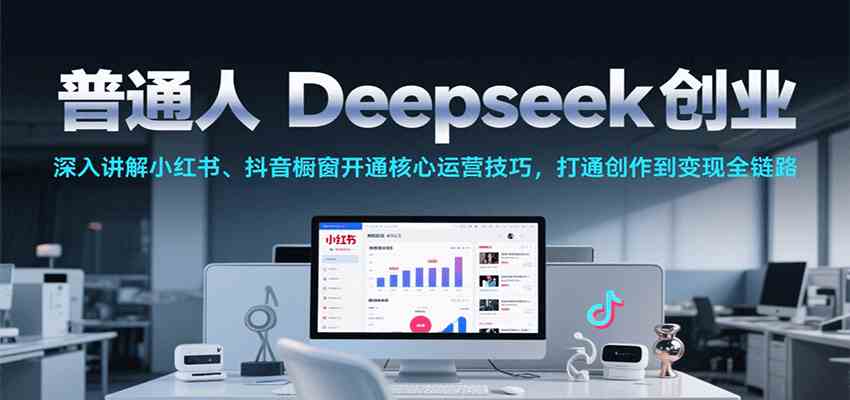 普通人Deepseek创业，小红书、抖音橱窗开通核心运营技巧，打通创作到变现全链路-宇文网创