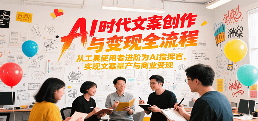 AI时代文案创作与变现全流程，从工具使用者进阶为AI指挥官，实现文案量产与商业变现-宇文网创