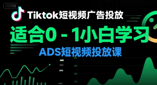 Tiktok短视频广告投放，适合0-1小白学习ADS短视频投放课-宇文网创